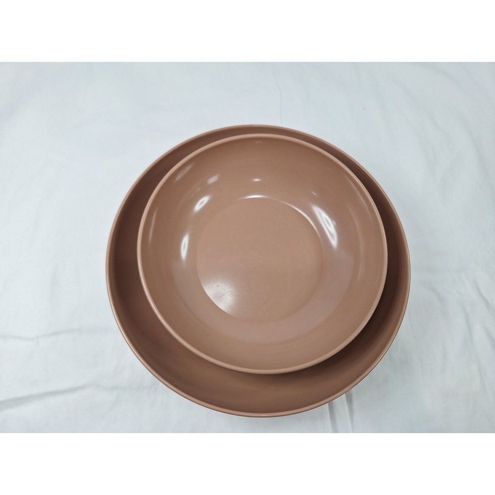 Miramar VTG Melamine Pasta Bowl Set  Dusty Rose Pink Serving & Individual Bowl